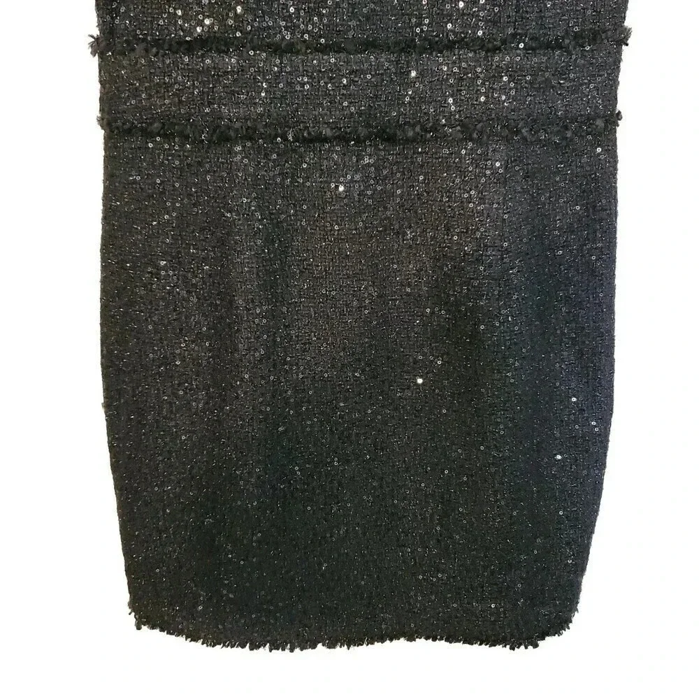 Michael Michael Kors Dress Womens Black 10P Petite Wool Shimmer Lined Fall Winte